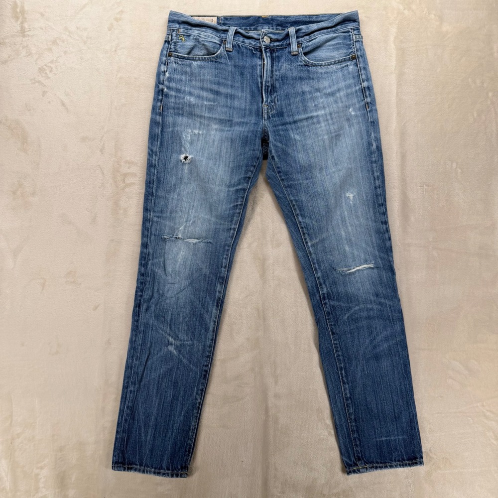 Polo Ralph Lauren Astor Slim Boyfriend Women 28 Blue Good Distressed Jeans